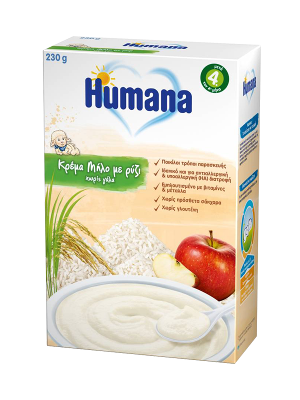 Humana Κρέμα Μήλο με Ρύζι, χωρίς γάλα