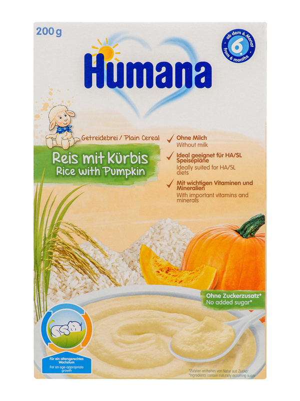 Κρέμα Humana με ρυζάλευρο & κολοκύθα